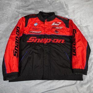Snap On Quilt Lined Racing Jacket Mens 2XL Full Zip NASCAR Softshell Y2K